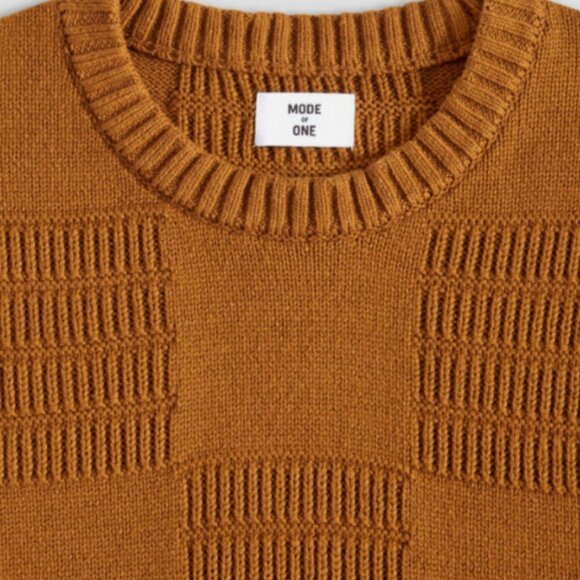 Mode of One Men's Long-Sleeve Relaxed-Fit Sweater French Vicuna Size L - Picture 2 of 5